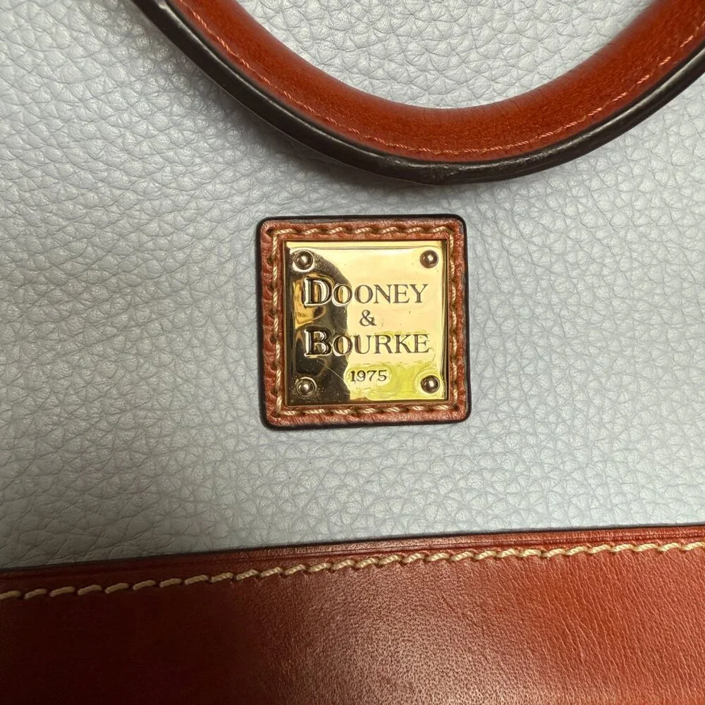 Dooney & Bourke pebble grain zip zip leather satchel crossbody light blue